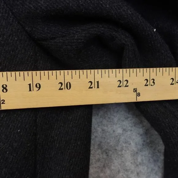 Wool Coat Mens Medium Black Detachable Liner Trim Quilt Buckle‎ OF ALL THREADS